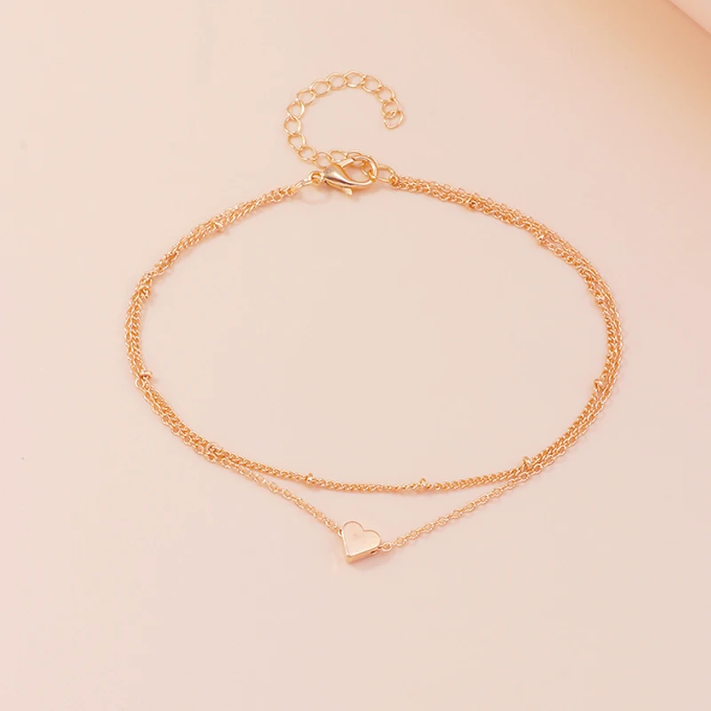 Aihua Neue Mode Einfache Herz Weibliche Fußkettchen Fuß Schmuck Bein Neue Fußkettchen Auf Fuß Ankle Armbänder Für Frauen Bein Kette Geschenke – Detail 3