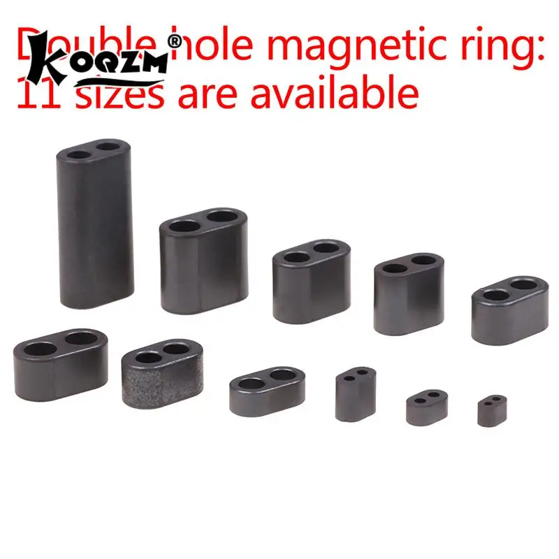 10Pcs RF Ferrite Core Double Holes RF Magnet RF Accessories 11 Sizes nickel-zinc Hollow Magnetic Ring Aperture 1-5mm Long 1-25mm