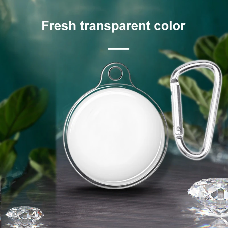 Transparent Airtag Case Keychain TPU Cover for Apple Tracker GPS Locator Protector With Buckle Soft Sleeve for Apple Airtags