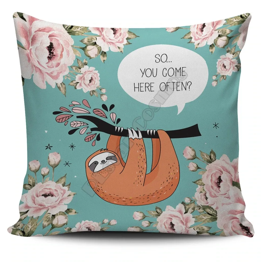 

Sloth Talk Pillow Cover 3D All Over Printed Pillowcases Throw Pillow Cover Home Decoration 16 Style