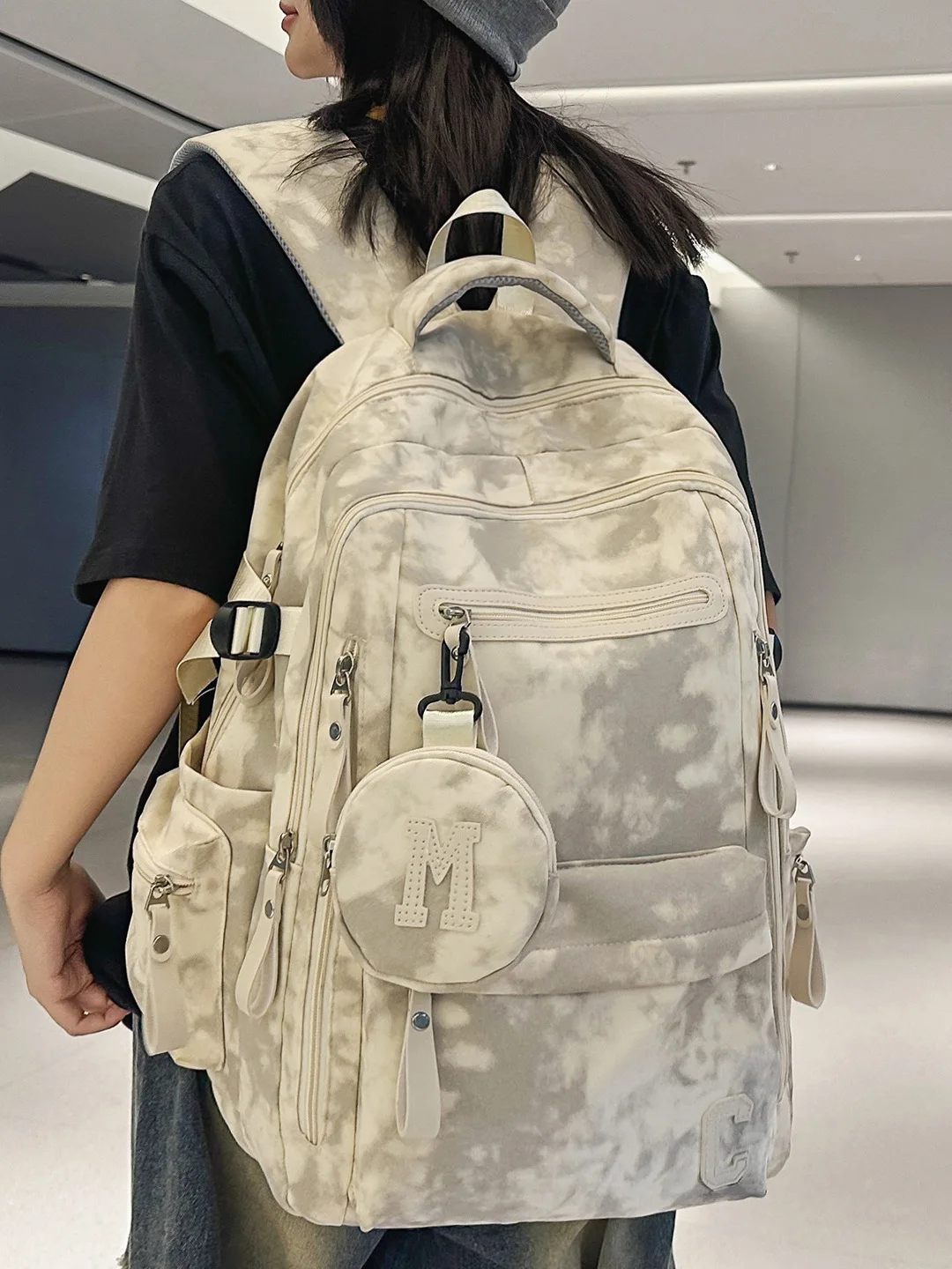 

Большая вместительная сумка-рюкзак MDIT из прочной мягкой ткани с двумя лямками для девочек-подростков и старшеклассниц, для поездок на работу и учебу.