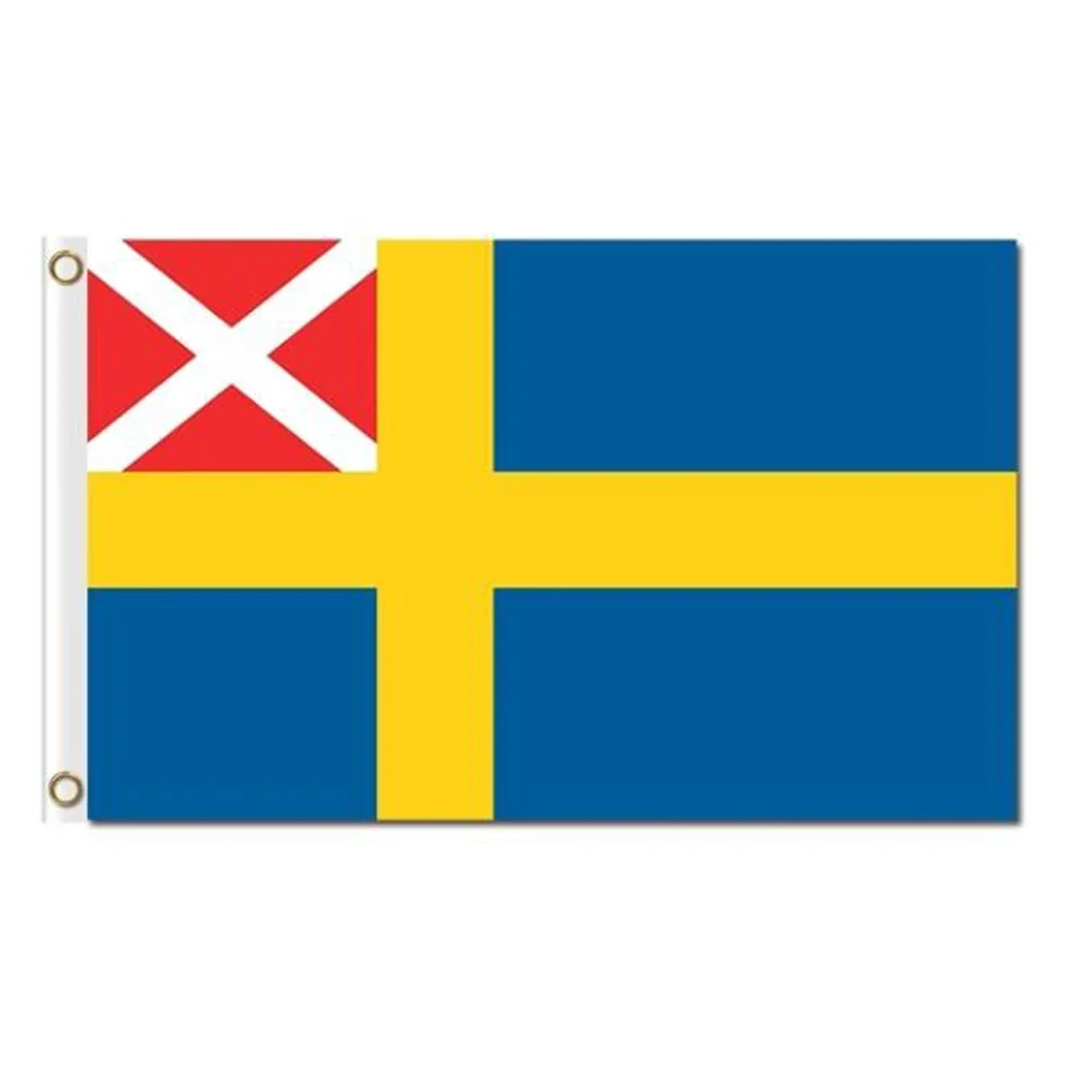 Sweden Flag Red 3x5ft Fabric Prints Polyester banner