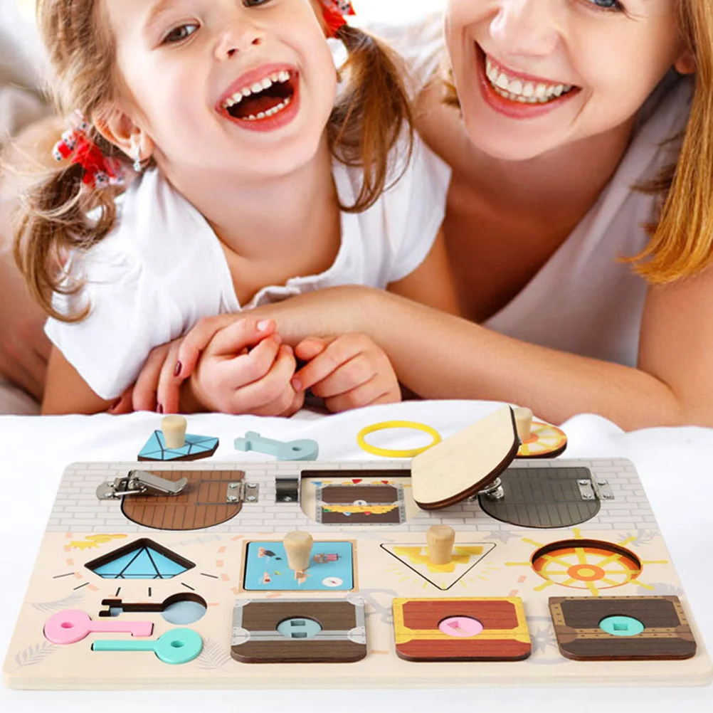 High-End Wooden Busy Board for Toddlers Toy Sensory Mini Busy Board Parent-Child Activity Educational Toy