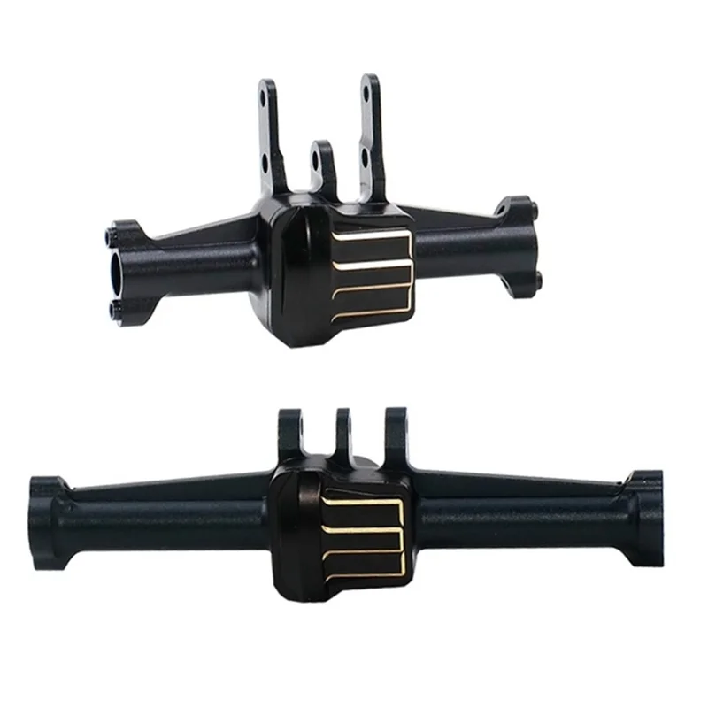 2Pcs Metal Front and Rear Axle Housing with Brass Axle Cover for Traxxas TRX4M 1/18 RC Crawler Car Upgrades Parts,black