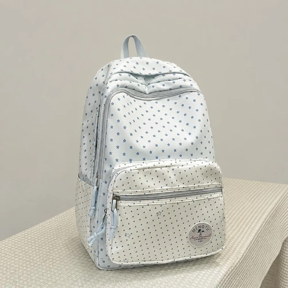 New Large Capacity Polka Dot Backpack Lightweight Solid Color Students Schoolbags Multifunctional Cartoon Mochilas Outdoor