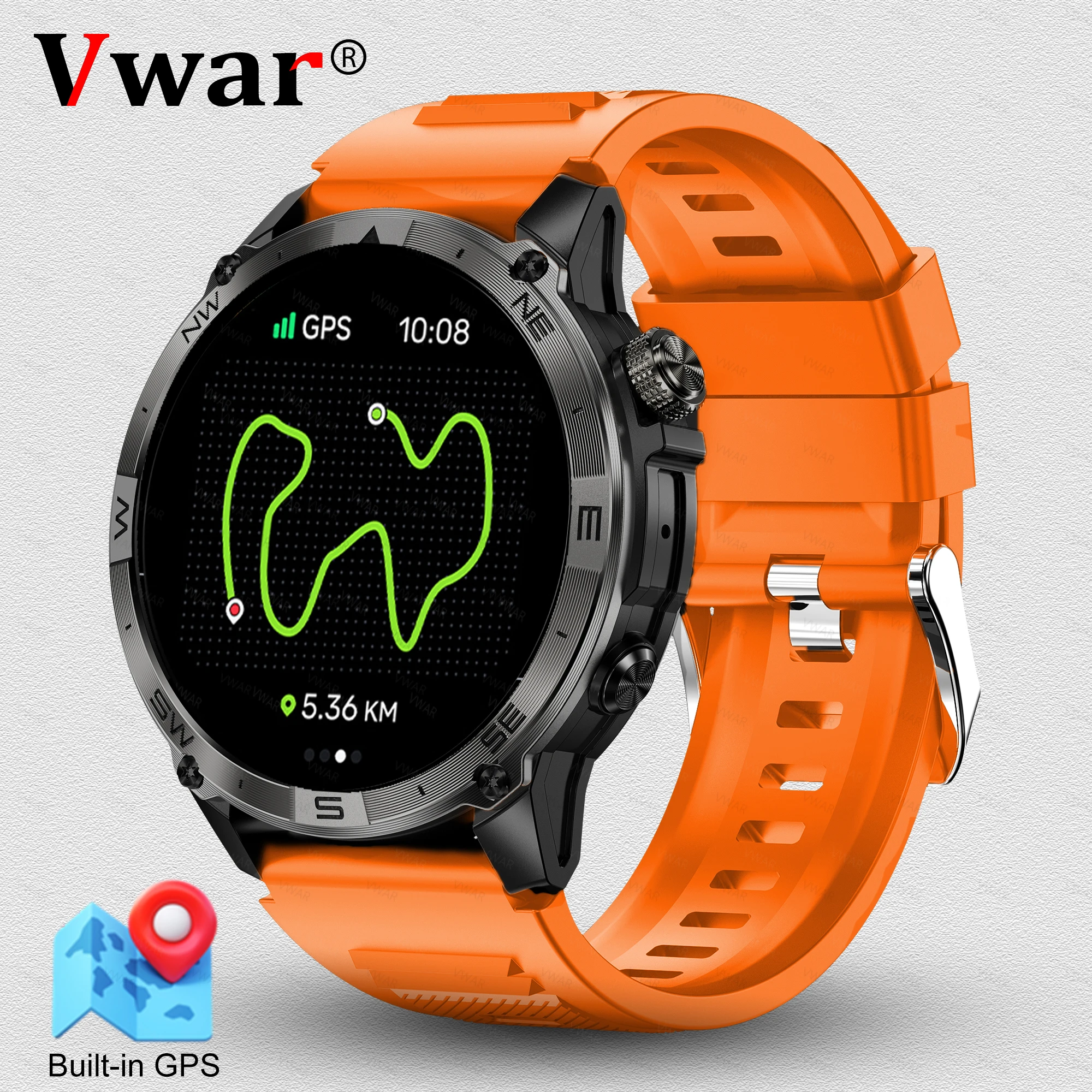 

VWAR ACE GPS Смарт-часы 5 АТМ Водонепроницаемые Встроенный двухдиапазонный GNSS Компас Военные Спортивные Смарт-часы Мужчины 2025 Новинка Для Xiaomi IOS
