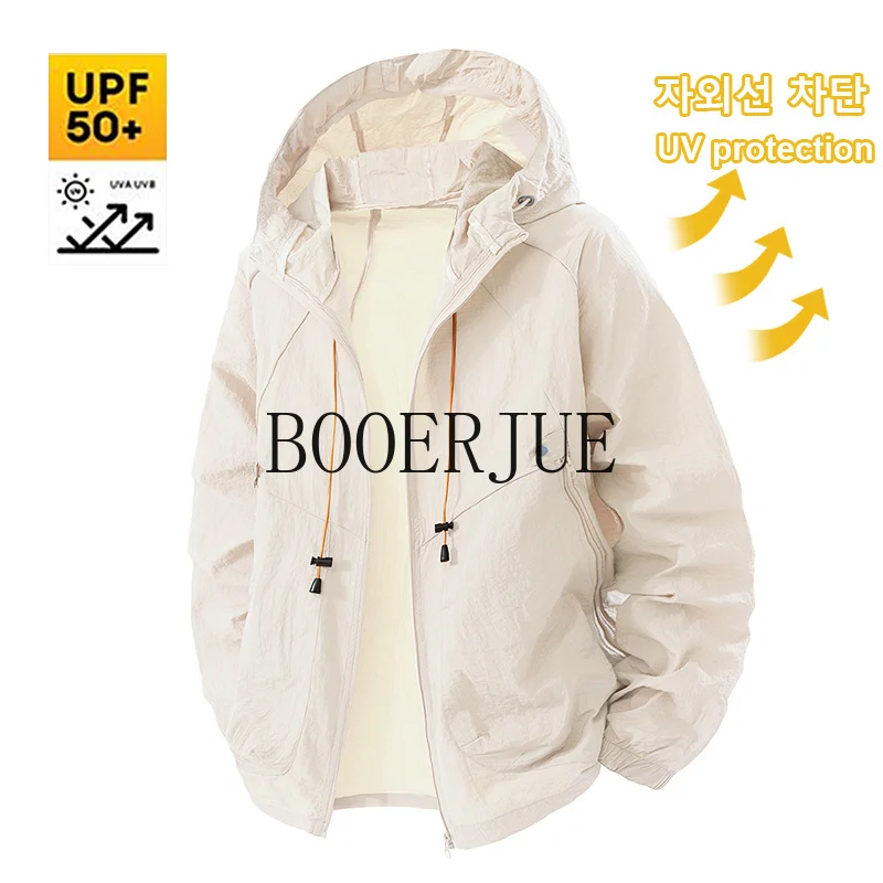 Chaqueta Deportiva para Exteriores, Cortavientos Anti-UV, Chaqueta de Senderismo para Hombre, Impermeable, de Secado Rápido, Ropa de Caza y Camping con Protección Solar