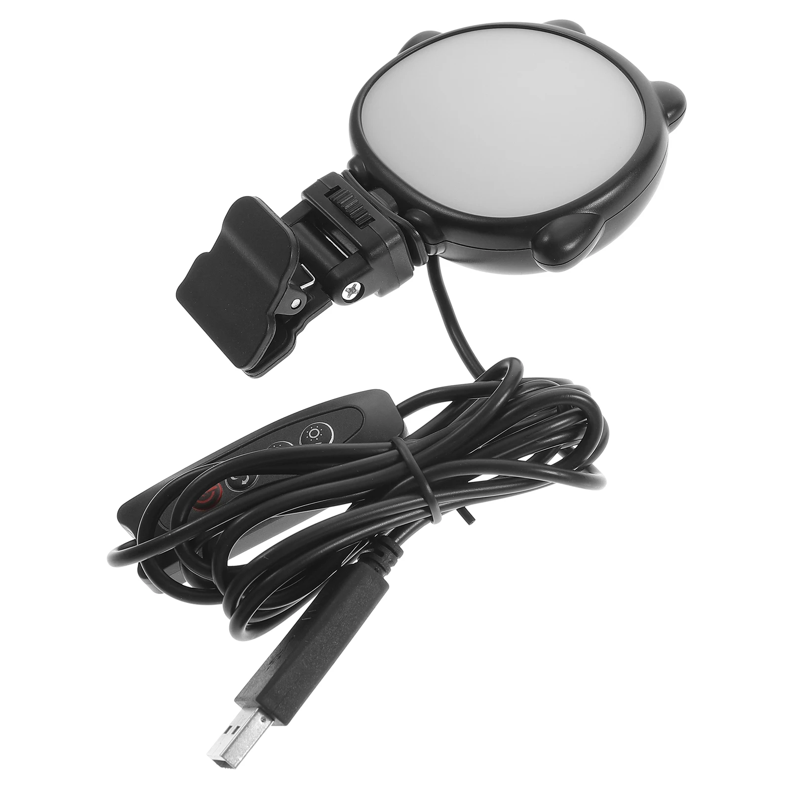 

Caring Round Shape Clip On Led Camera Selfie For Laptop Adjustable Brightness Video Light For Streaming Photography Conferences