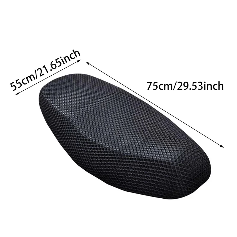 Motorcycle 3D Breathable Mesh Protecting Cushion Seat Cover Heat Insulation Air Pad Cover Anti Slip Sunscreen Shock Absorption