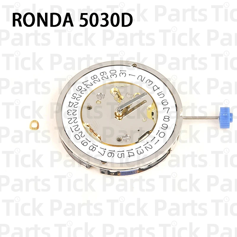 New Original Imported Swiss RONDA 5030D Quartz Movement Date At 4 6Hands 5030 Watch Mouvement Replacement Parts Stable Quality