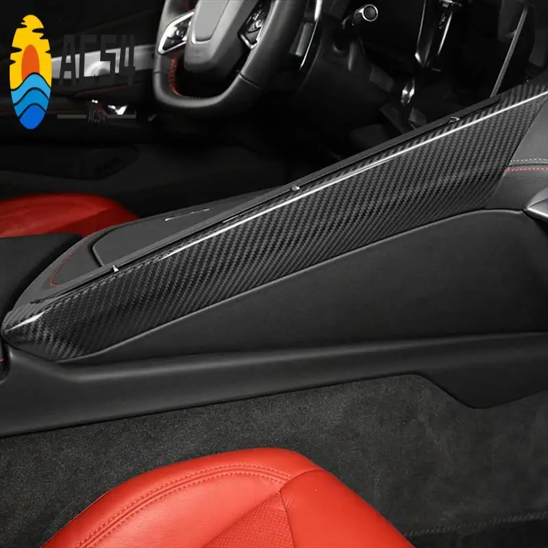 

AC54-Настоятельно углеродное волокно, центральная боковая панель управления автомобиля, накладка, аксессуары для Corvette C8 2020-2023