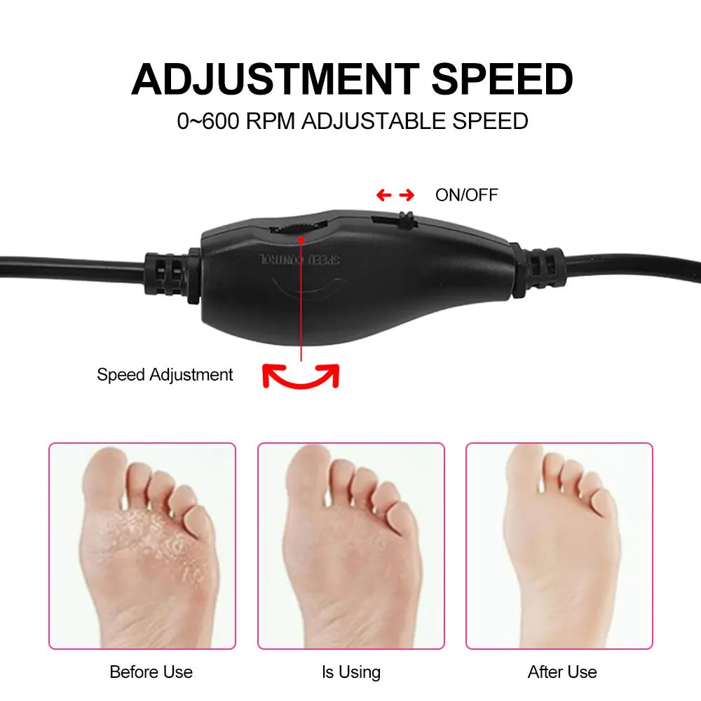 Electric Foot Callus Remover With 60pcs Replacement Sandpaper File for Manicure Foot Care Heels Dead Skin Pedicure Grinder Tools