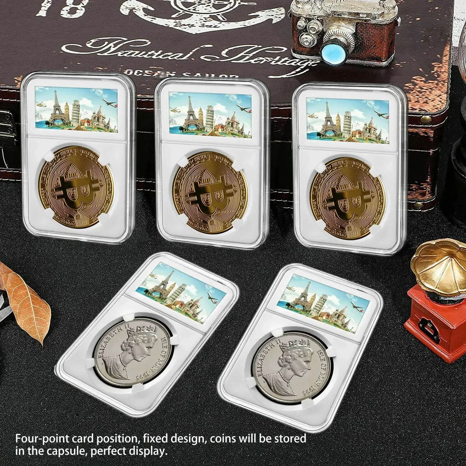 1pcs Coin Display Tray Organiser Capsule Protection Display Stand Plastic Storage Accessory Coin Tray Collectible Coin Holder