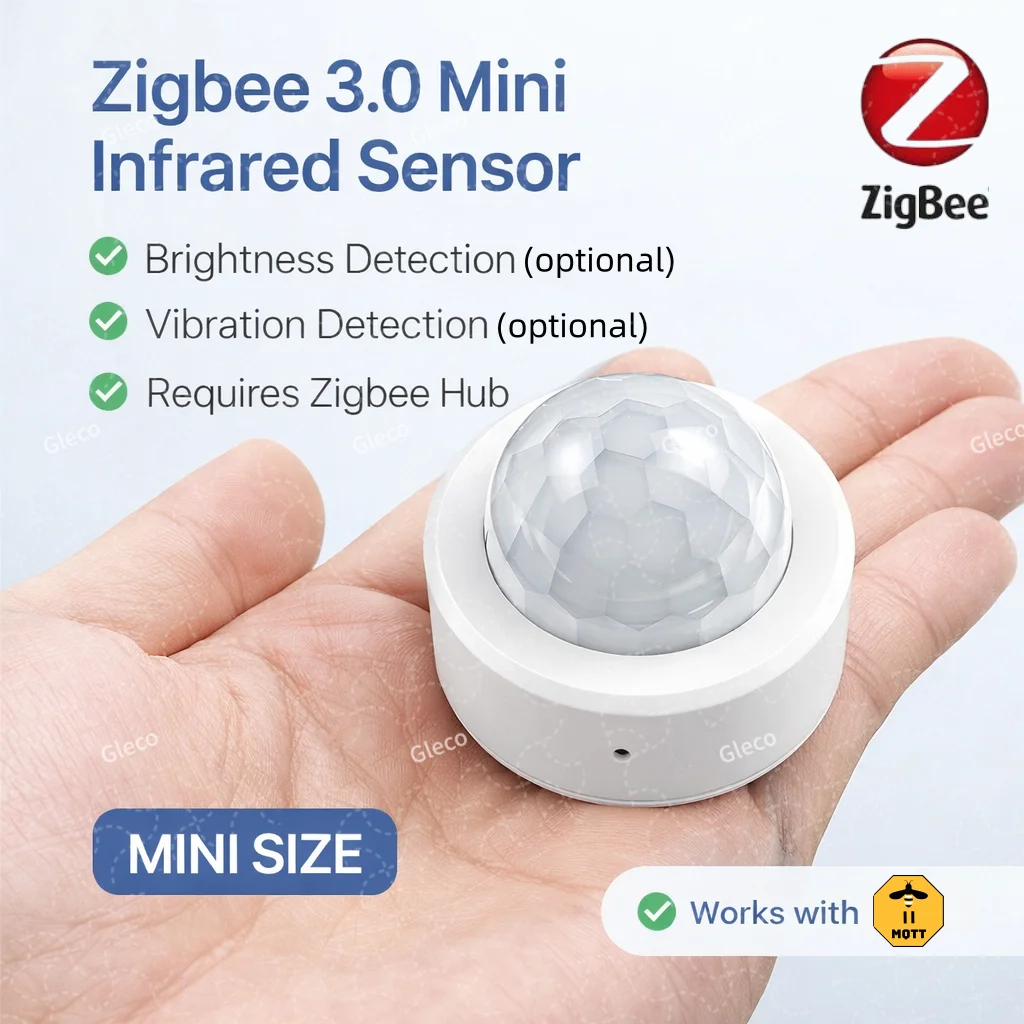 

Датчик движения Zigbee PIR с опциональным датчиком яркого света и вибрации, пассивный инфракрасный детектор присутствия человека для 2MQTT