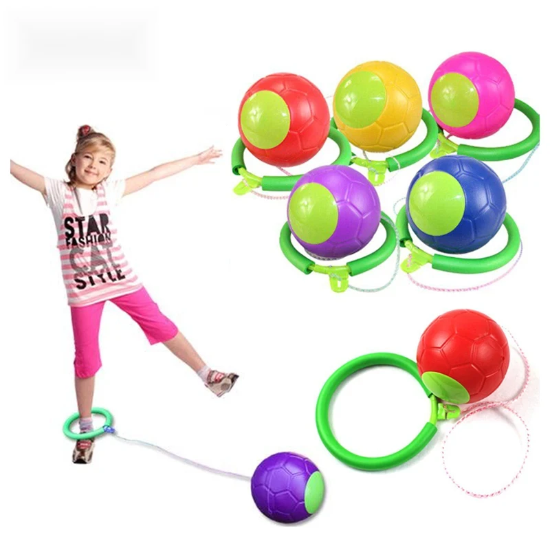 2pcs colore casuale palla di rimbalzo bambini all'aperto gamba singola altalena classica salto salto palla interazione parco giochi equilibrio giocattolo di allenamento