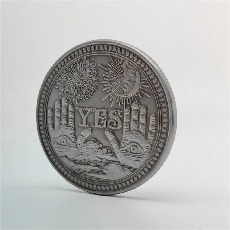 Yes or No Prediction Decision Coin Ouija All-Seeing Eye or Death Angel Gothic Copper Plated Coin Souvenir Commemorative Coin