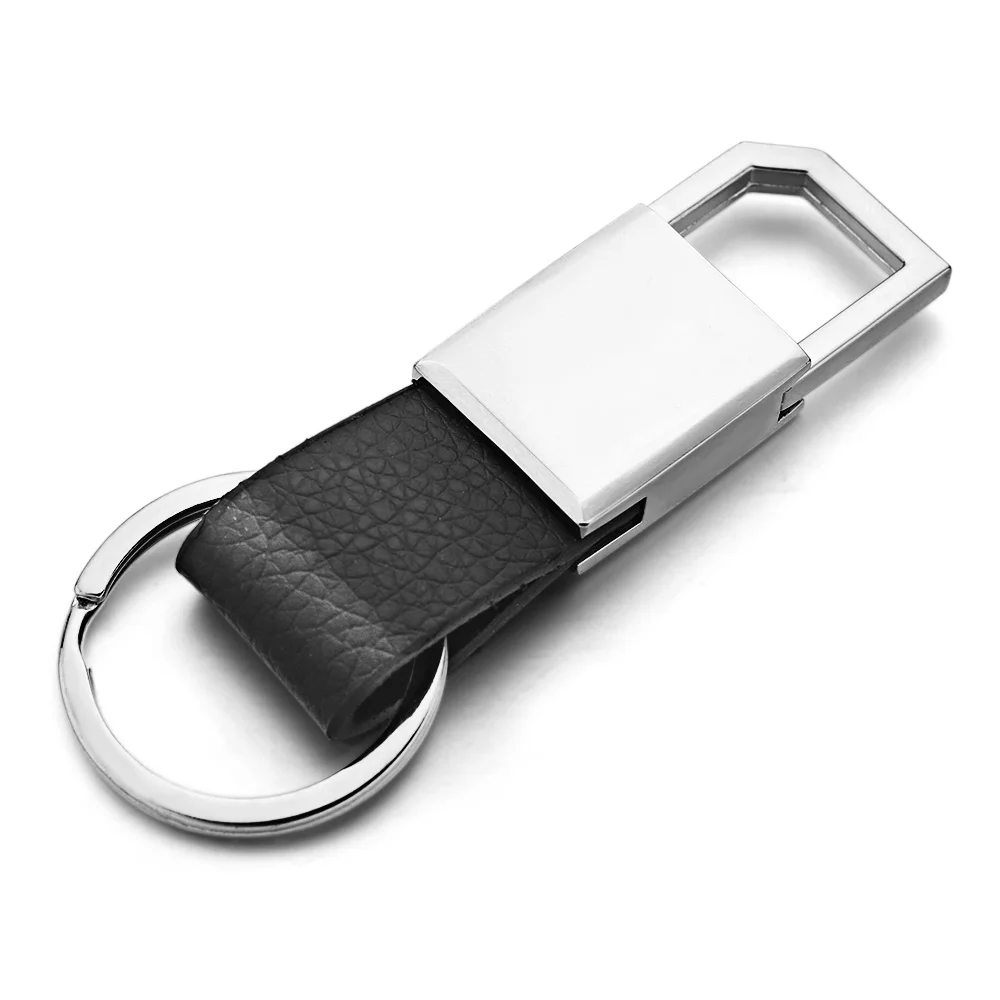 Custom Lettering Keychains Leather Keyrings Stainless Steel Engrave Name Customized Logo Personalized Key Chain For Car K371