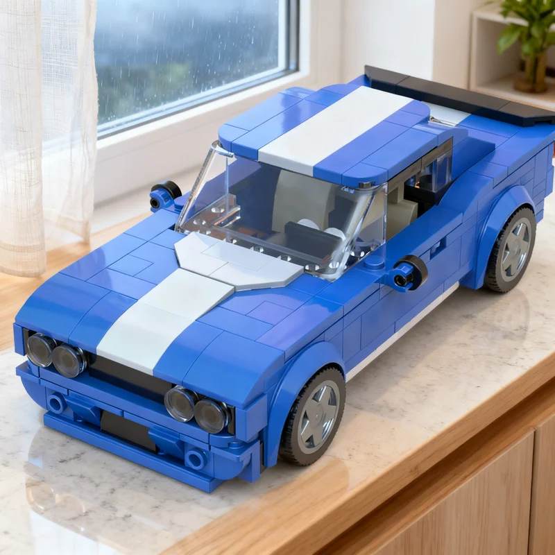 

320pcs MOC Dodge Challenger SRT8 Stripe Colors City Champions Model Building Blocks Toy Gift Creative Display Collectible Desk