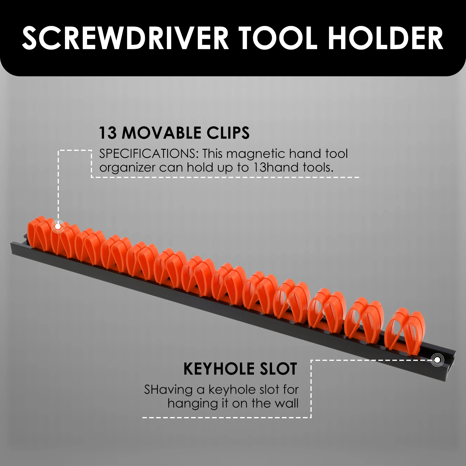 2Pcs/5Pcs Screwdriver Organizer Wall Mounted Screwdriver Holder Screwdriver Rack Space Saving Wall Screwdriver Stand