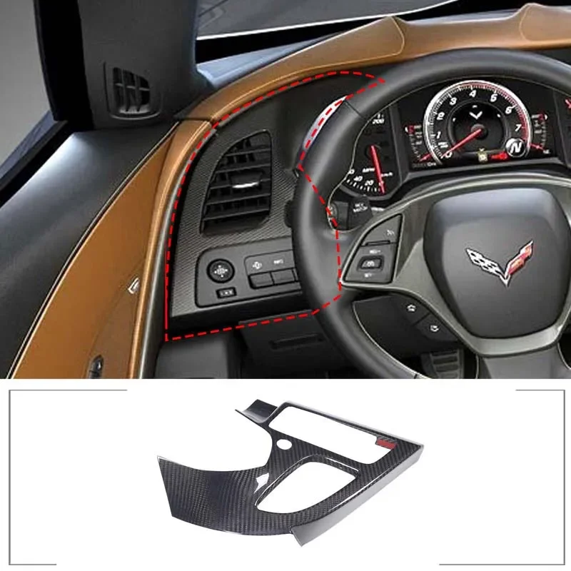 

For Chevrolet Corvette C7 2014-19 Car Real Carbon Fiber Interior Side Air Condition Air Vent Outlet Frame Cover Accessories Trim