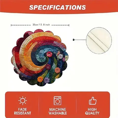 6 पीस रेस्टोरेंट स्पाइरल फ़ैब्रिक प्लेसमैट रंगीन पुष्प पैटर्न व्यक्तिगत टेबल प्लेसमैट किचन डाइनिंग टेबल मैट 6 best sales खाने की मेज के लिए मैट - №1