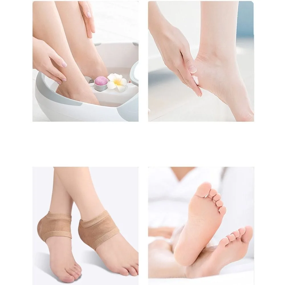 New Silicone Heel Protective Cover Moisturizing Anti-Crack Plantar Fasciitis Heel Socks Polyester Pain Relief Shoe Pads Unisex