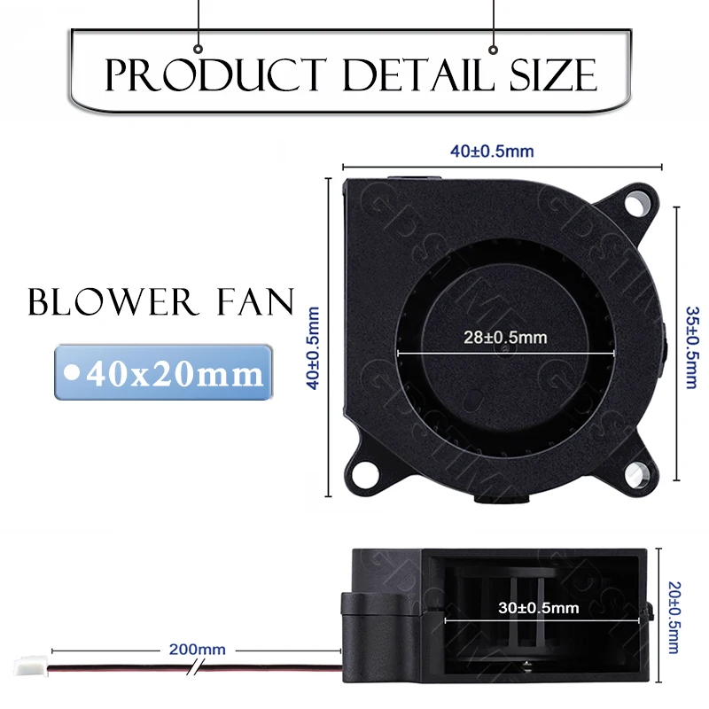 2pcs Gdstime DC 24V 40x40x20mm 40mm Brushless Dual Ball Blower Fan 4020B 4cm Mini 3D Printer Exhaust Turbo Blower Cooling Fan