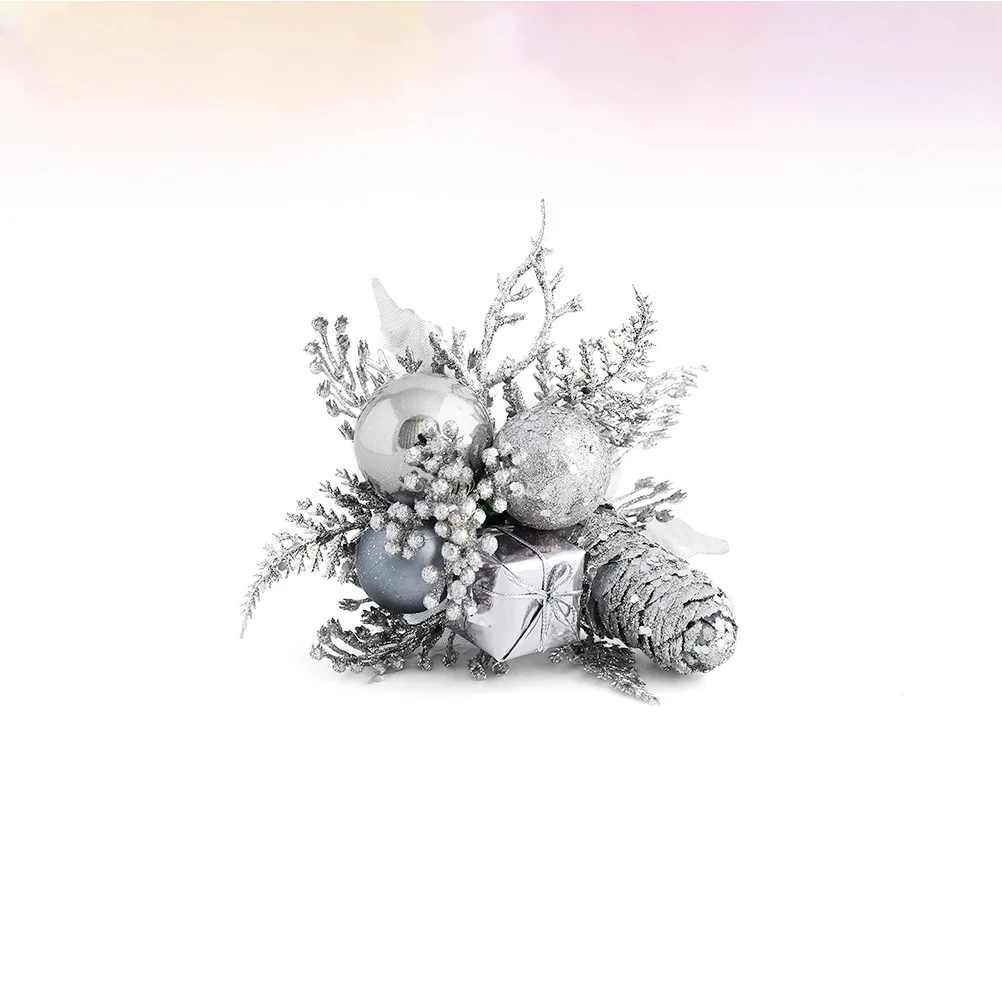 

Pine Cone Spruce Christmas Cuttings Silver Artificial Holiday Decoration for Wreaths Centerpieces DIY Christmas Ornament Twig