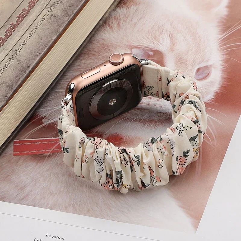 Hair circle Nylon Band for Apple Watch 46mm 42mm 44mm 45mm 41mm Bands bracelet iWatch Series 10 9 8 7 6 SE 5 Ultra 2 49mm Strap