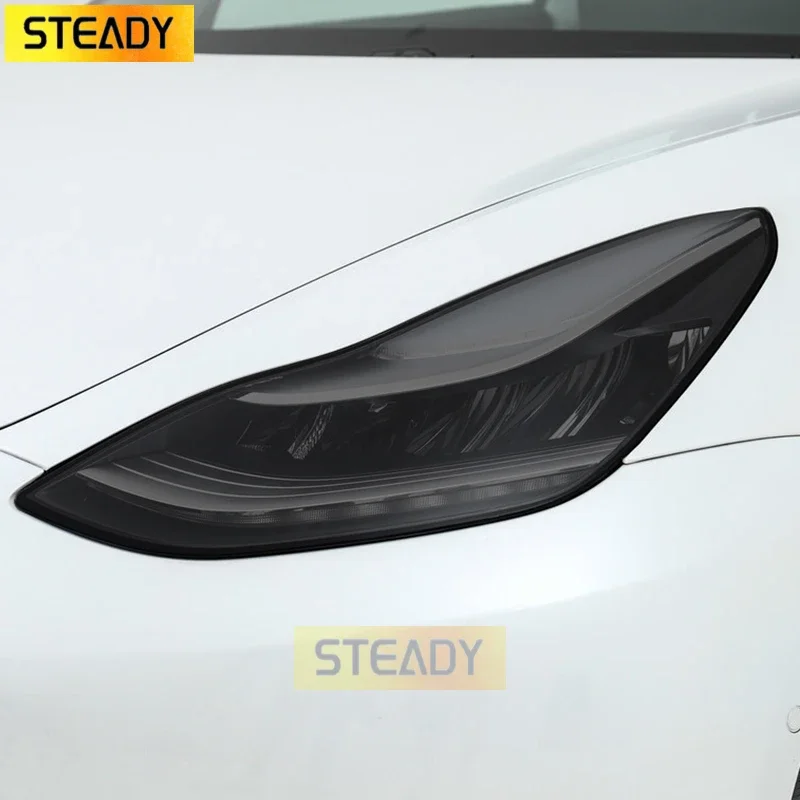 

Car Headlight Protective Film Tint Taillight Protection Smoked Black Transparent TPU Sticker For Tesla Model Y 2020 Accessories