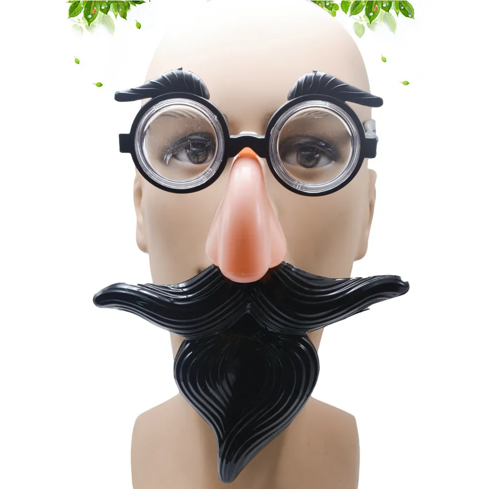 

1Pcs Halloween Mustache Glasses Plastic Funny Party Glasses Costume Accessory Large Size for Children Adults Festival