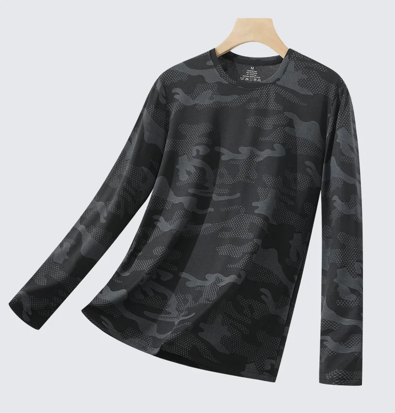 Tarnmuster bedruckte Herren-T-Shirts, Sommer, lässiges Herren-Oberteil, Laufen, Fitness, Herren-Langarmshirt, Outdoor-Mode, Herren-Sport-T-Shirt – Detail 13