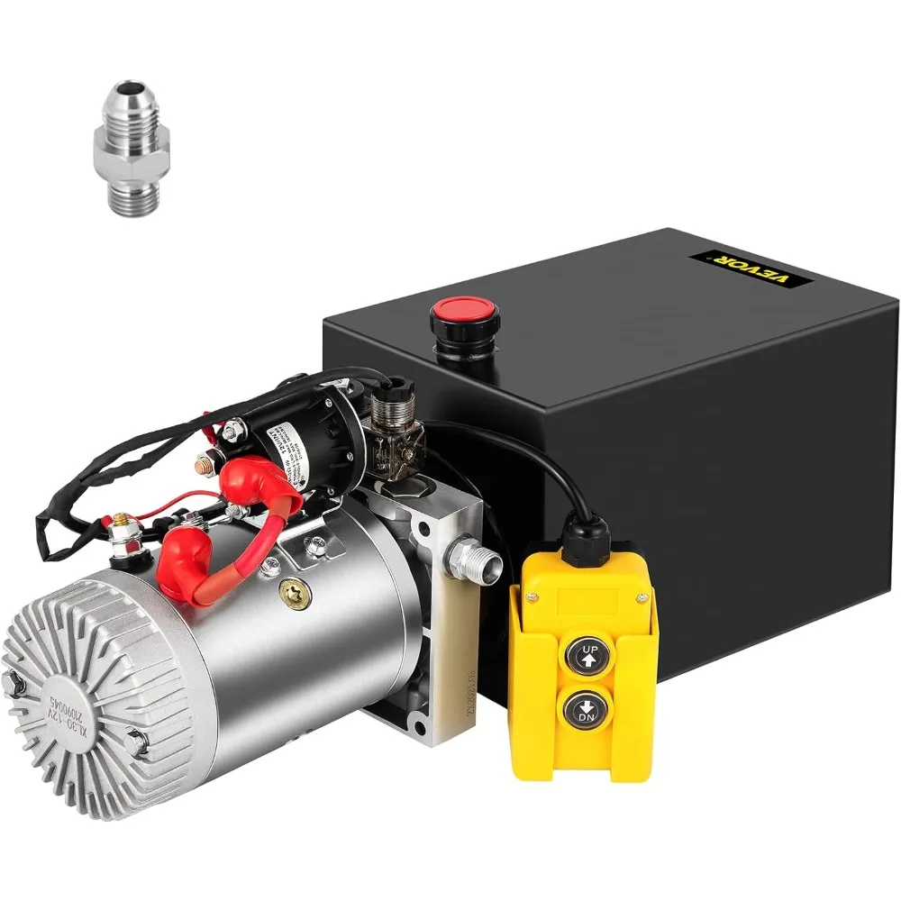 

Mophorn 12V Dump Trailer 13 Quart Single Acting Steel Reservoir, 3200PSI Power Unit with Control Remote 12 Volt Hydraulic Pump,