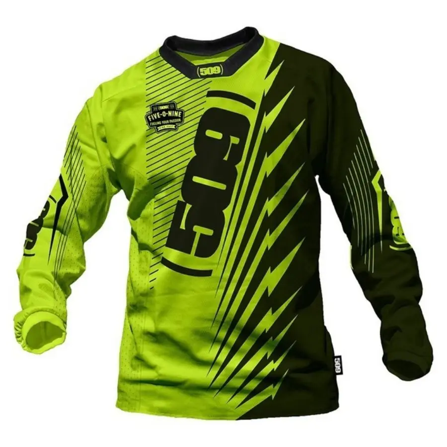Chemise de cyclisme à manches longues pour hommes, uniforme de sport de route, haut évac80-l\'humidité, descente en plein air, vélo de montagne, été