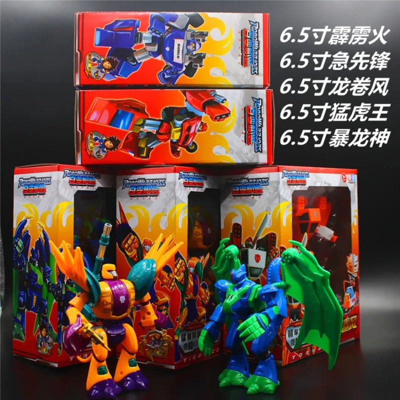 Roro Warriors Complete Set of Thunderbolt Tornado Transformation Robot Diamond Toys Children's Toy Festival Gifts