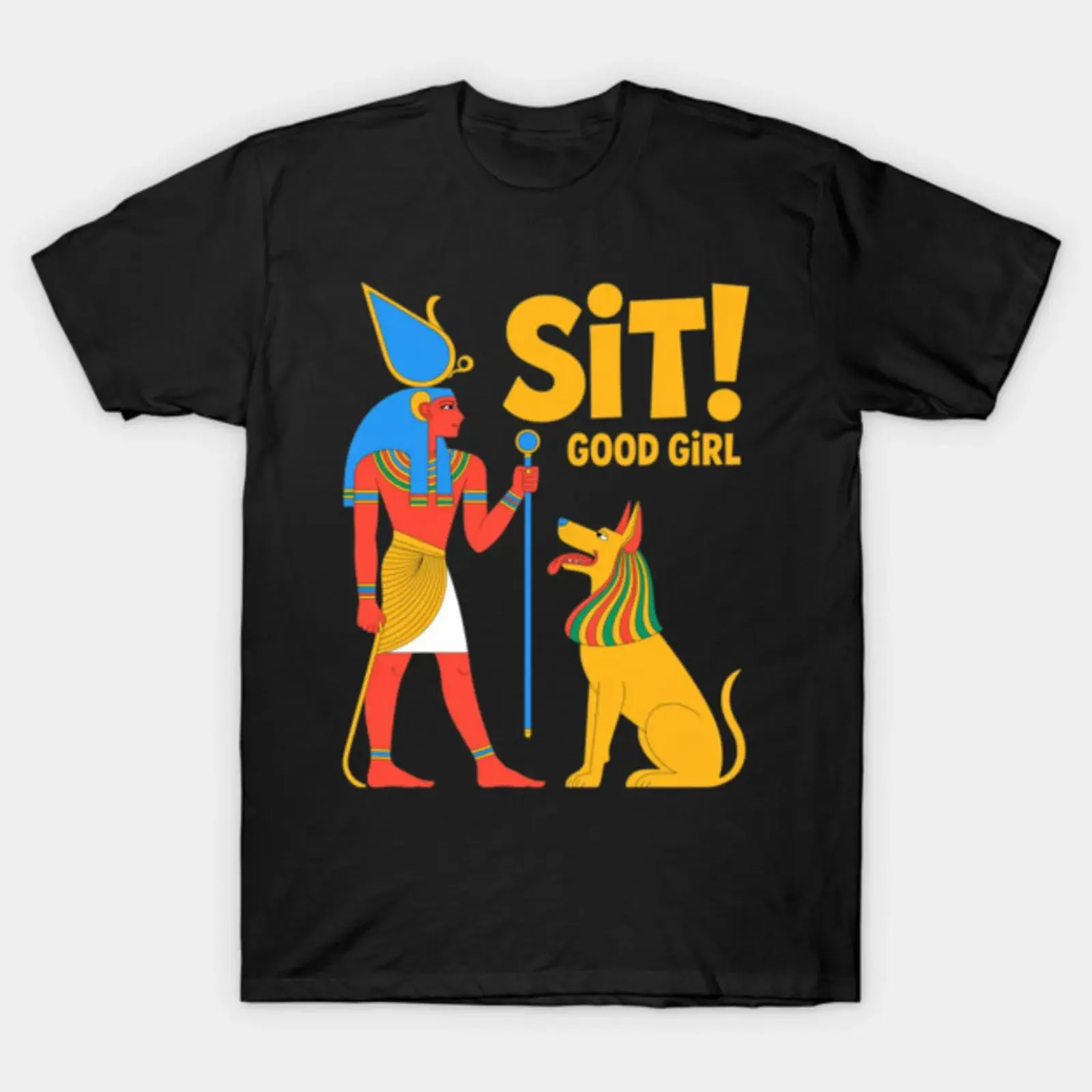 Anubis and Ammit Funny Egyptian Mythology T Shirt vintage Washed Casual designer clothes Comfortable streetwear Stretched