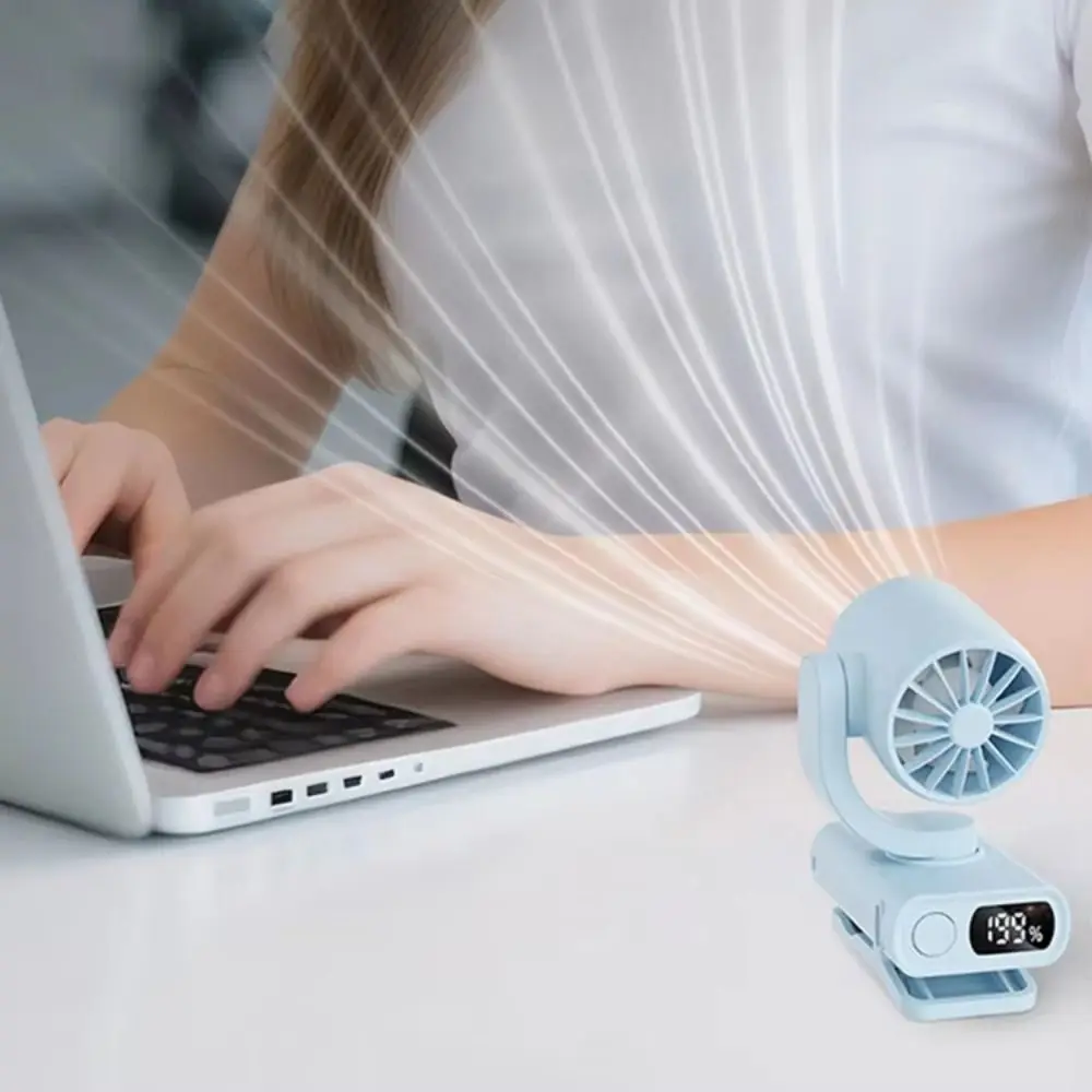 Cooling Ventilator Portable Solar Powered Fan Small Mini Cooling Fan Lightweight Rechargeable Mini Clip on Fan Backpacking