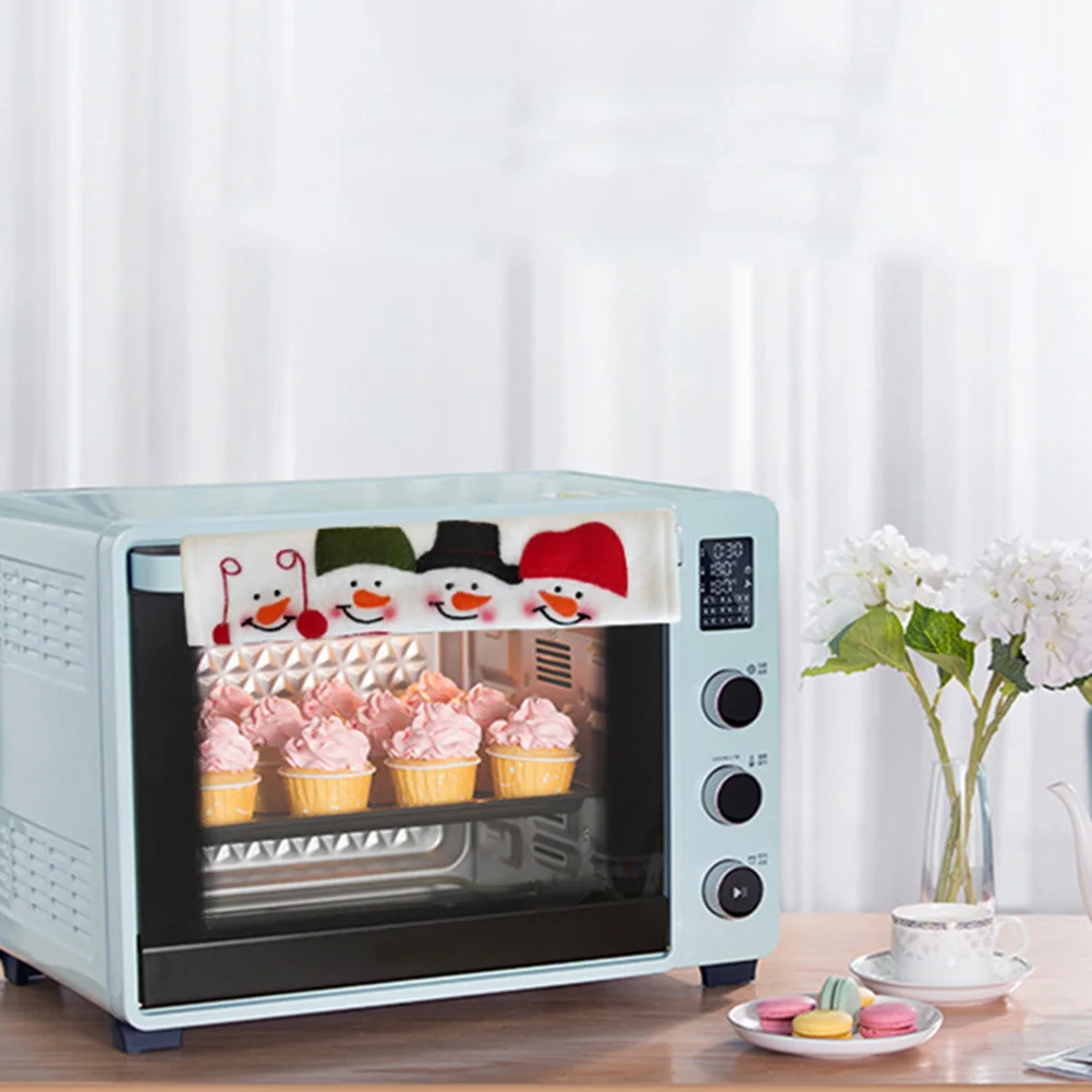 

3Pcs Anti Static Handle Covers Christmas Snowman Pattern Kitchen Appliance Handle Protector Refrigerator Oven Microwave