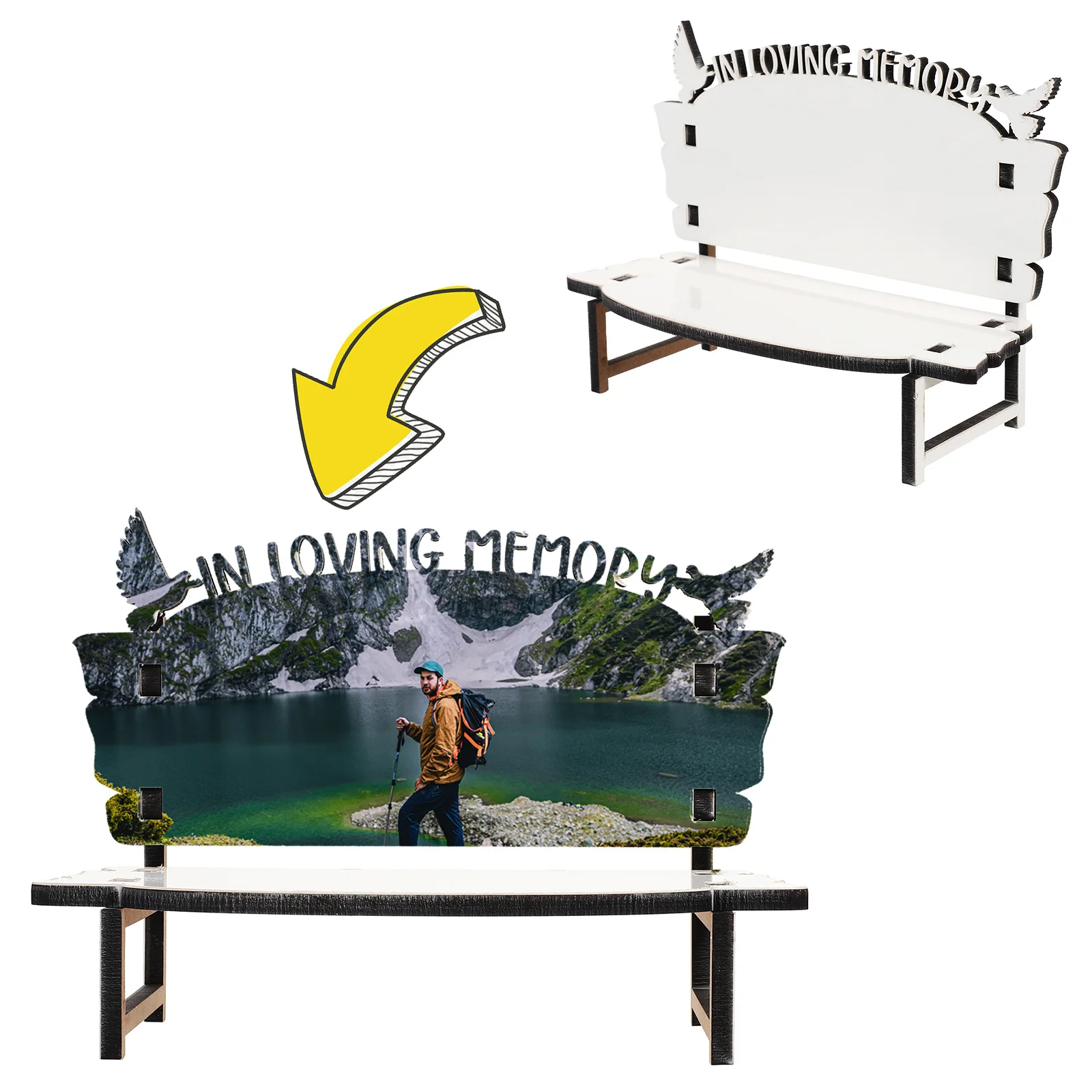 

Wooden Sublimation Chair Ornament Blank DIY Sublimation Heat Transfer Decoration for Home Table Party Heat Transfer Ornament