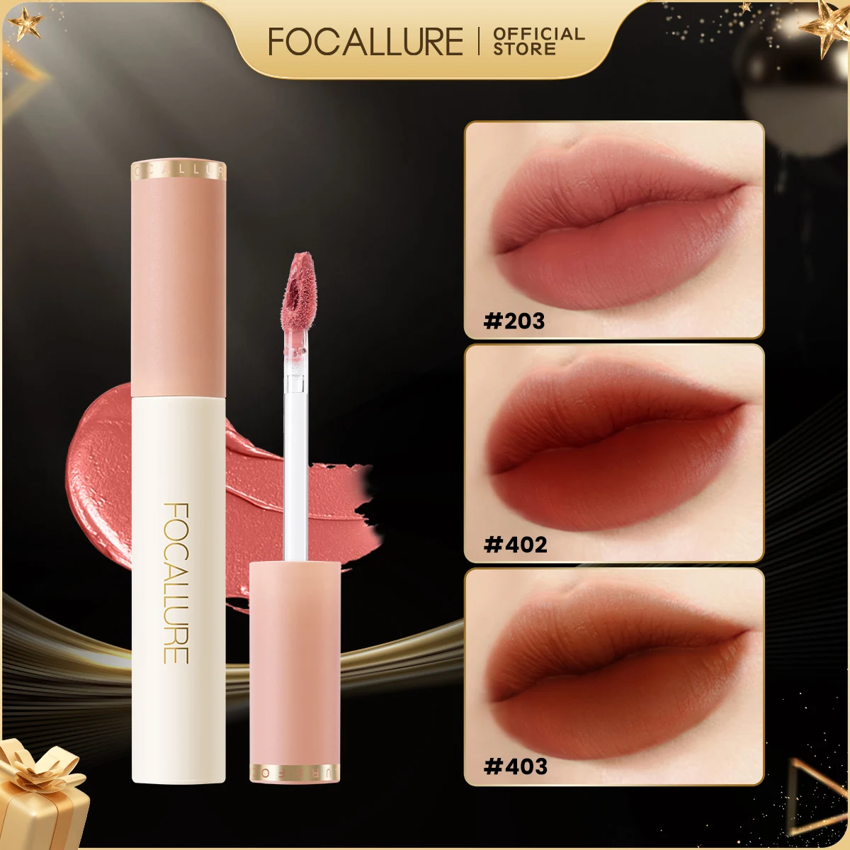 FOCALLURE 24 Colors Moisture Liquid Lipstick Waterproof Long-lasting Lip Gloss Matte Lip Glaze Red Lip Gloss Makeup Cosmetics