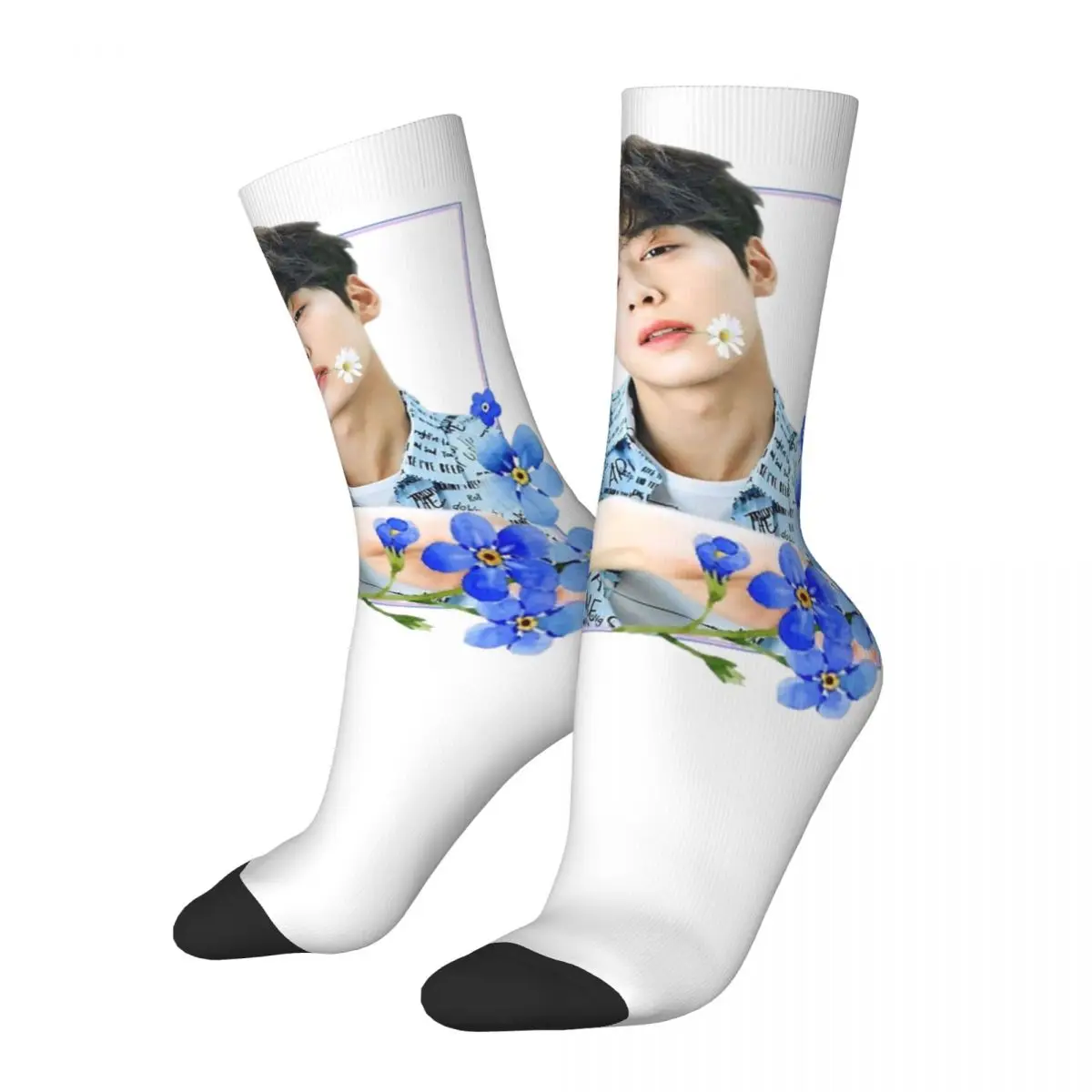 Fashion Male Men Socks Hip Hop Cha Eun Woo Kpop Sock High Quality Women's Stockings Spring Summer Autumn Winter