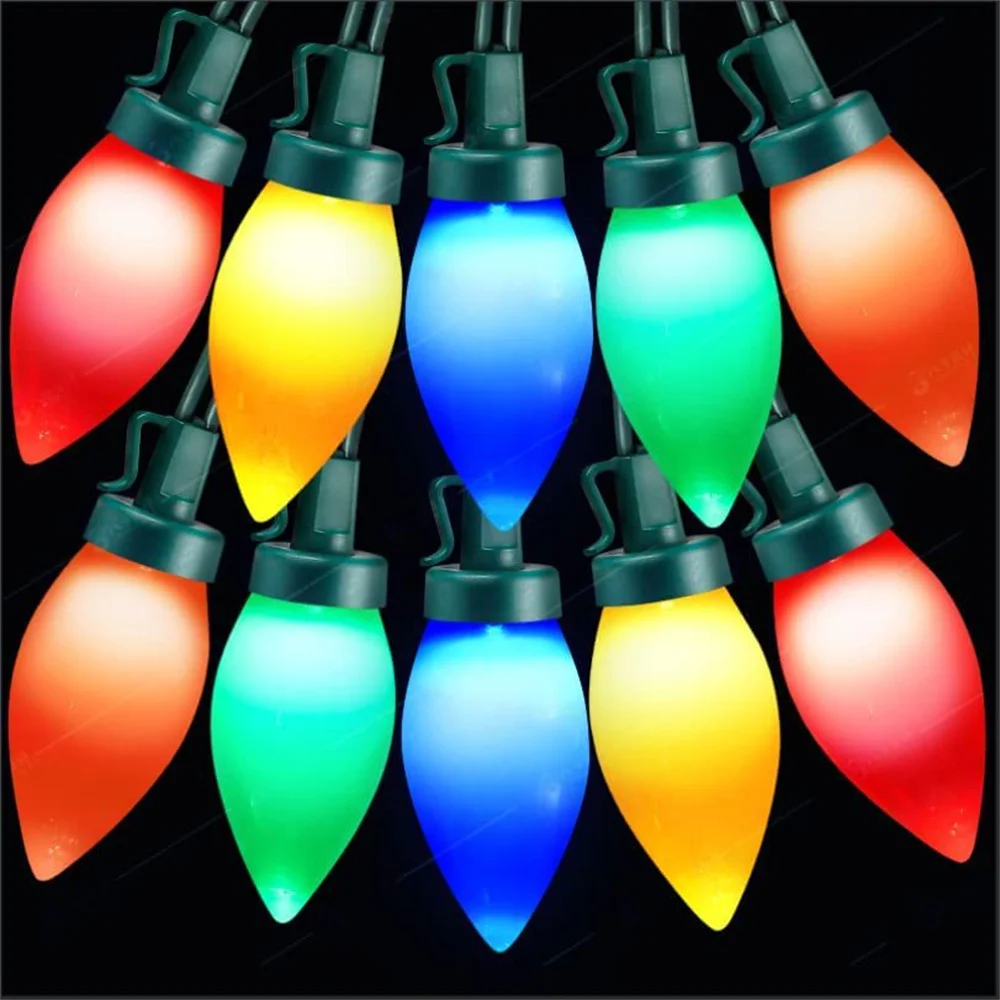 Guirnalda de luces solares de fresa Multicolor para Navidad, 30LED, C9