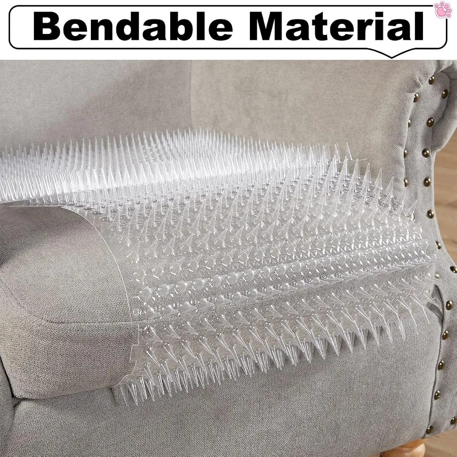 12 قطعة من حصيرة الردع للقطط مع مسامير للاستخدام الداخلي والخارجي حاجز مضاد للحيوانات الأليفة للنباتات وعدادات نافذة أريكة الحديقة #5