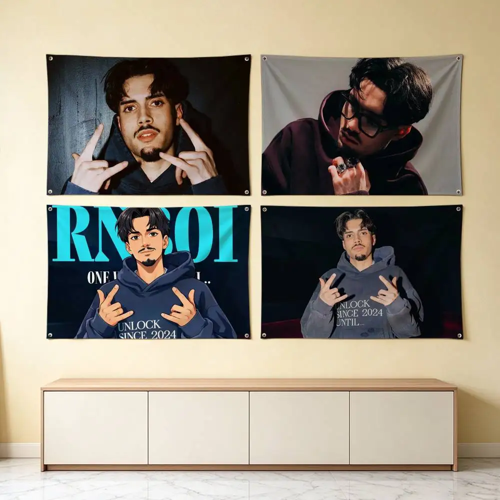 RNBOI R-Rapper Singer Flags for Bedrooms Home Decor Items Outdoor Decors Garage Decoration Flaga