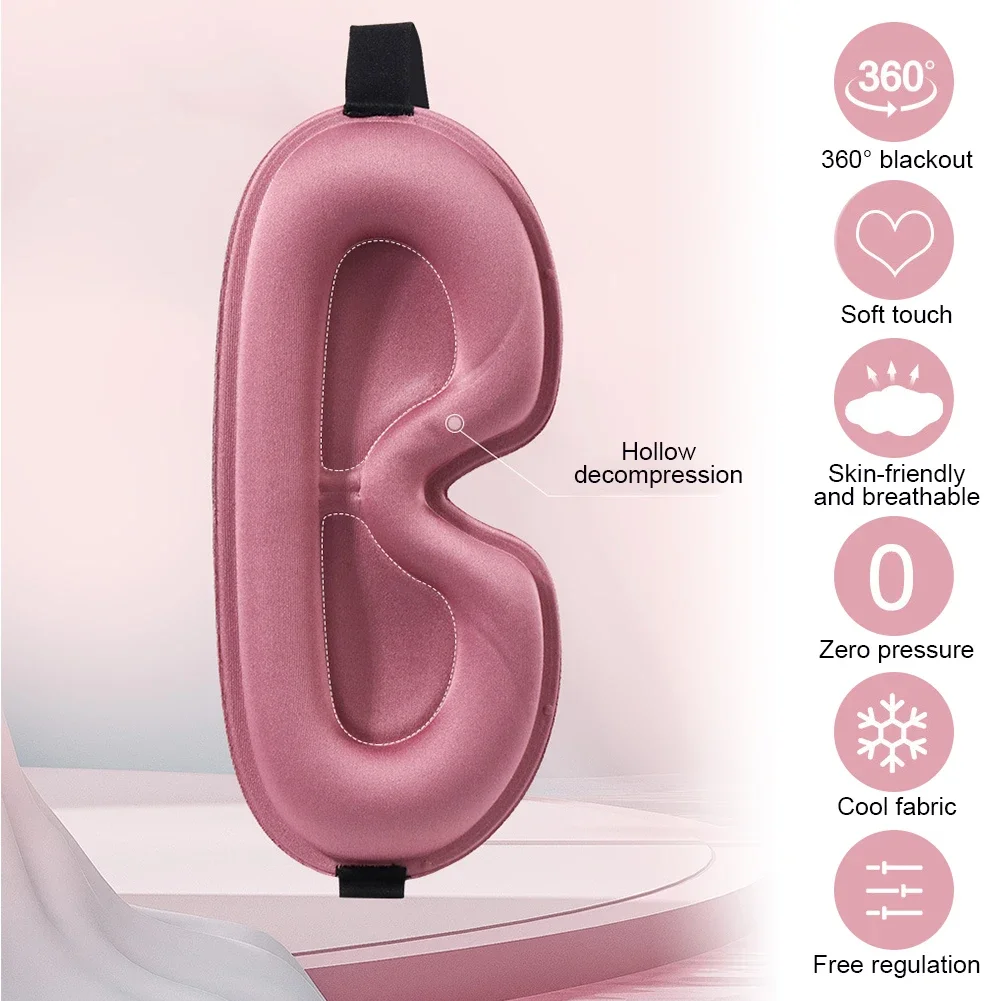 Máscara de ojos opaca 3D, máscara para dormir de contorneado profundo, extensiones de pestañas, sin presión, venda para los ojos, máscara para dormir, mujeres, hombres, durmientes laterales