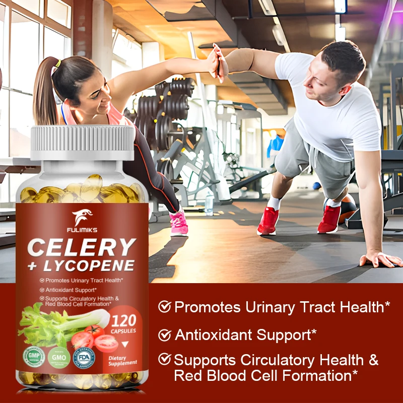 Celery Seed & Lycopene Capsules, Bilberry for Joint Support, Muscle Recovery, and Uric Acid Flush Support, Non-GMO, Gluten Free