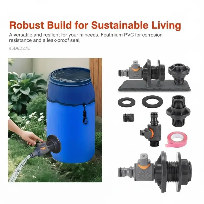 High Performance 1/2 Inch PVC Faucet Spigot Kit for Aquariums and Rain Barrels