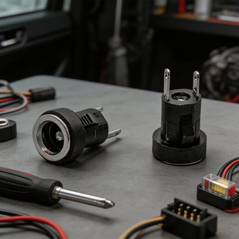 Automotive Wiring Repair Female Socket 5.5X2.1Mm, 2 Pin Power Socket with Plastic Housing and Metal Terminals, 500 Pack for H9EE