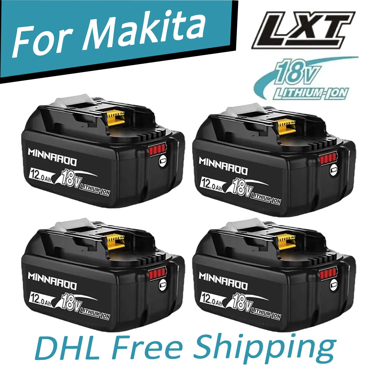 

Доставка DHL BL1860 12AH для Makita 18 В, аккумуляторная батарея для электроинструментов, литий-ионная замена LXT BL1850 BL1840 BL1830B с BMS