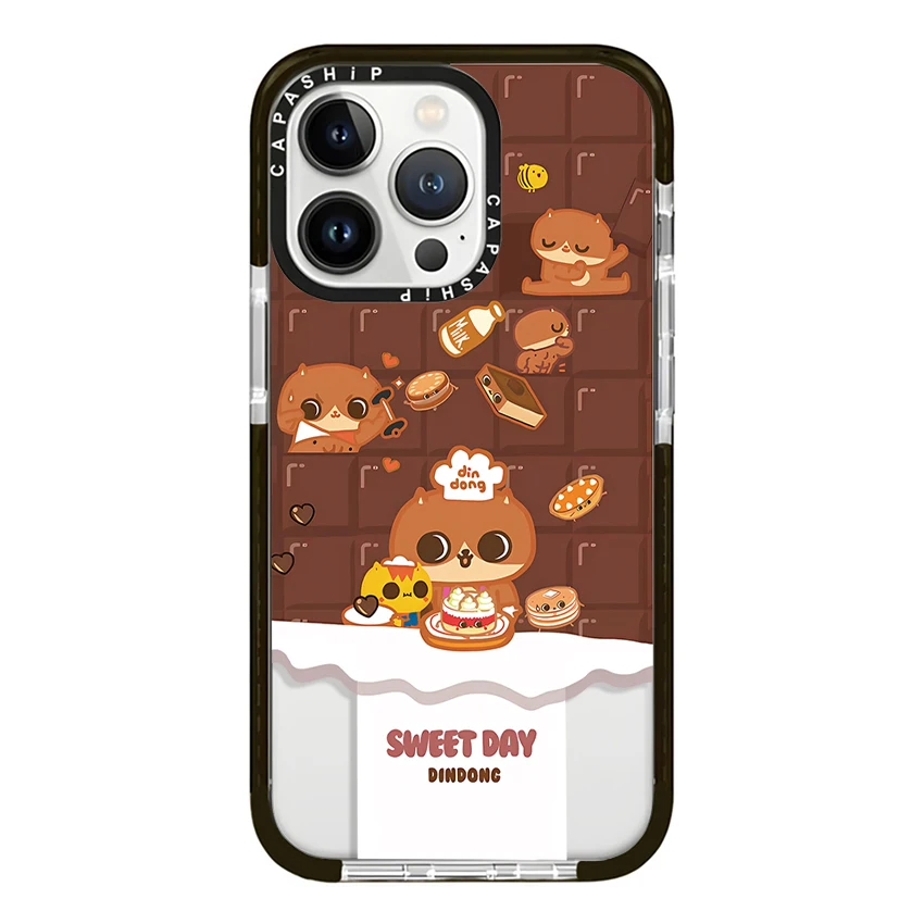 Casing belakang ponsel kucing coklat, penutup belakang HP lembut TPU tahan guncangan untuk iPhone 16 15 14 13 12 11 Pro X XS XR Max 7 8 Plus SE